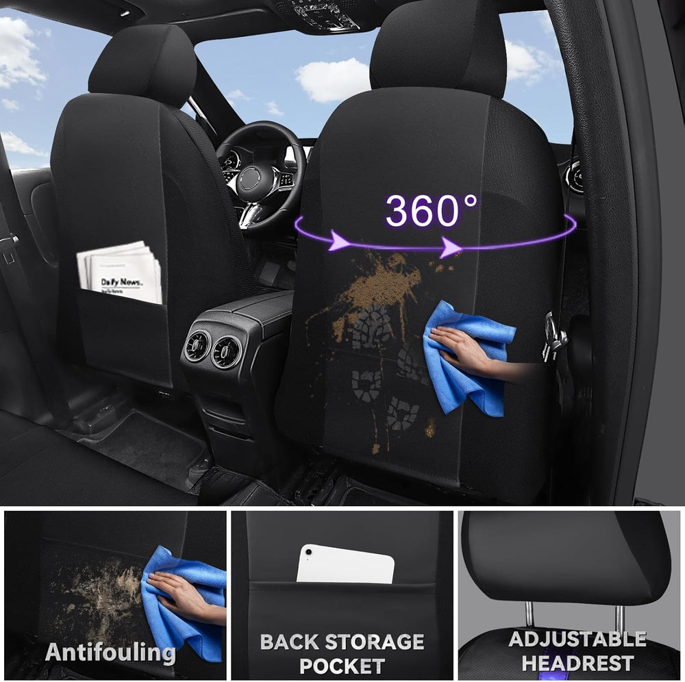 CAR PASS Nappa Leather Car Seat Covers Full Set, Water Resistant 3D Foam Seat...