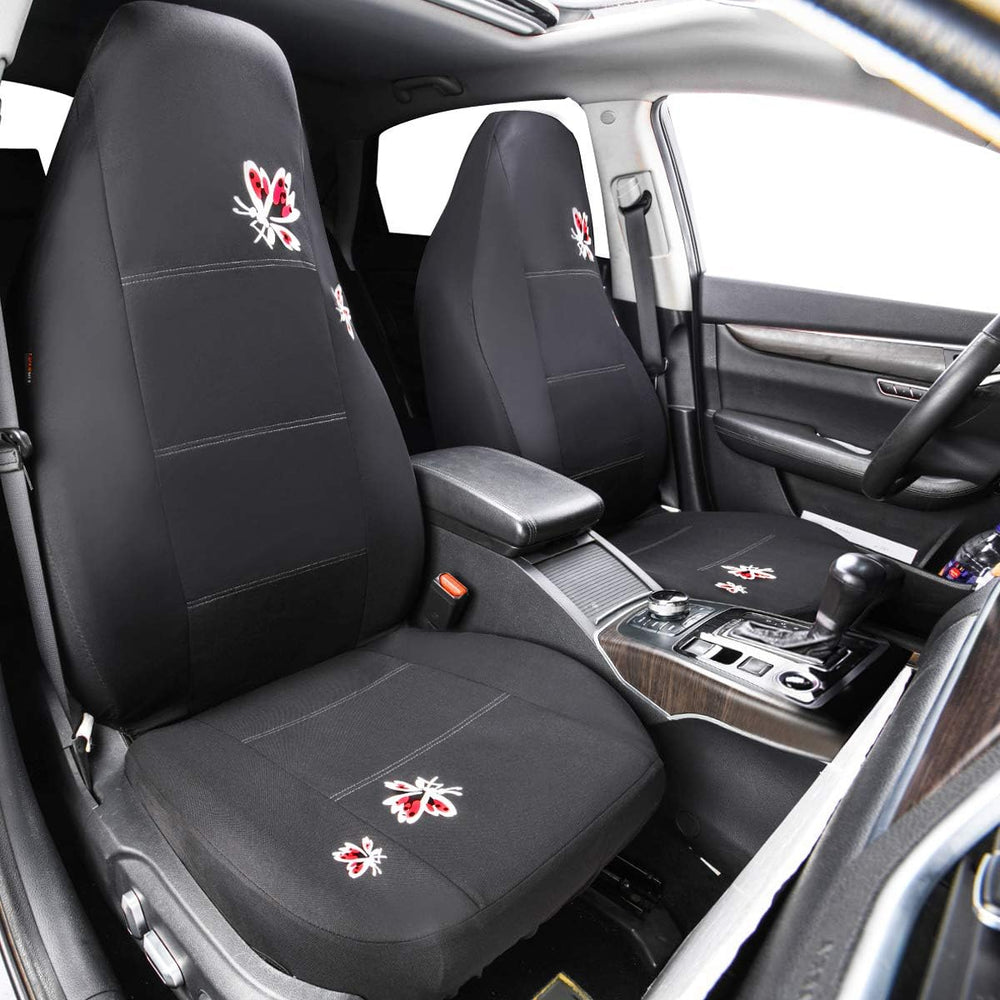 Outlet Pretty Butterfly Universal Fit High Back Full Set Car Seat Covers,Airb...