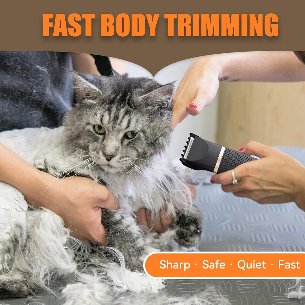 Cat Grooming Clippers Kit with Paw Trimmer, 3 in 1 Electric Pet Hair Trimmer ...