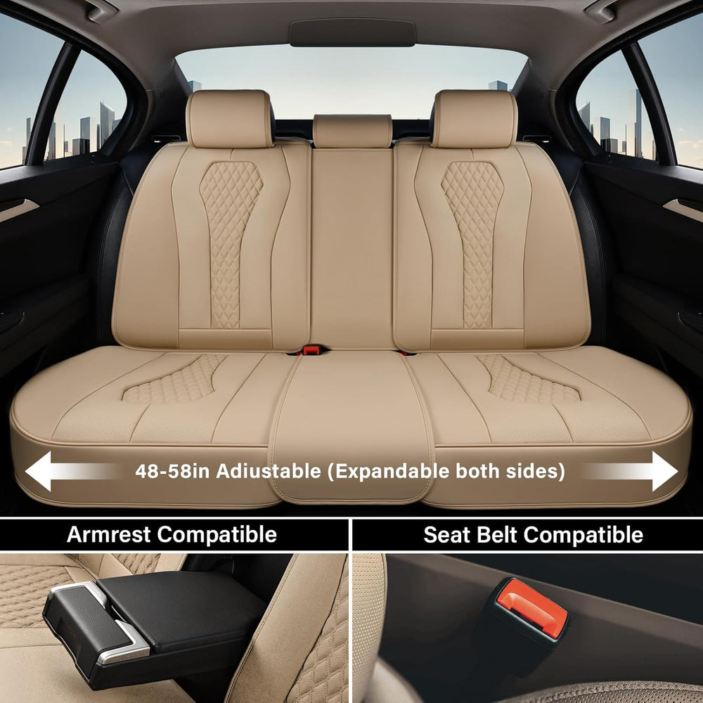 Coverado Automotive Seat Covers, Car Seat Covers Full Set, Beige Car Seat Cov...