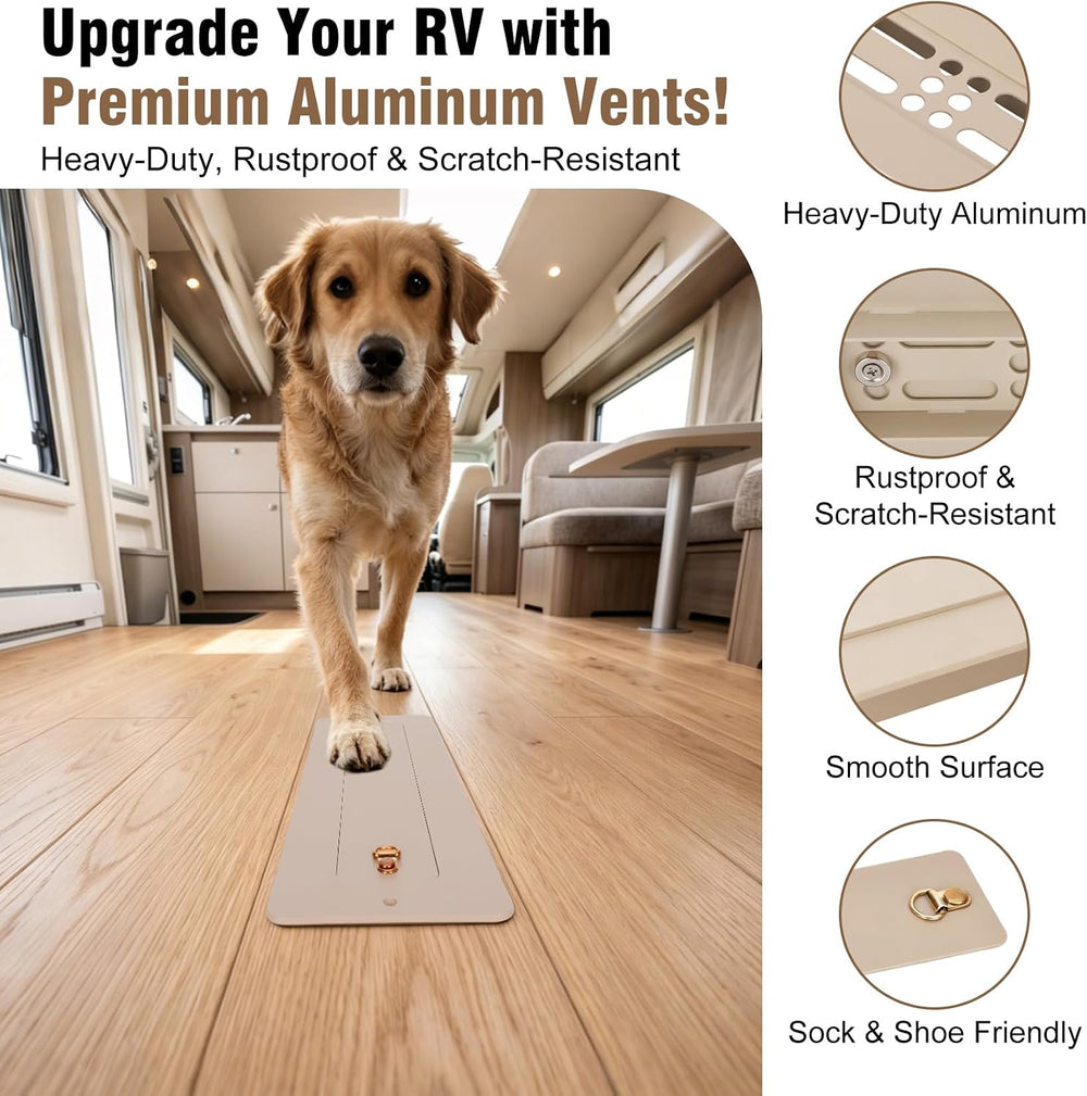 Aluminum RV Floor Vent Cover 2"×10" Kit with Floor Register Cover T...