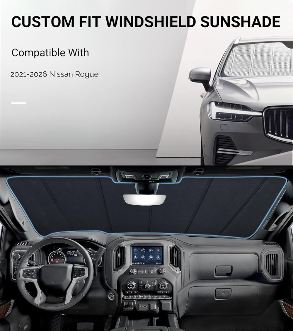 Pigenius Windshield Sun Shade for 2021-2025 Nissan Rogue. Front Window Sunsha...