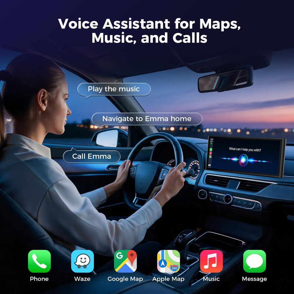 9.26" Wireless CarPlay Screen with 4K+1080P Dual Dash Cam Front and Rear
