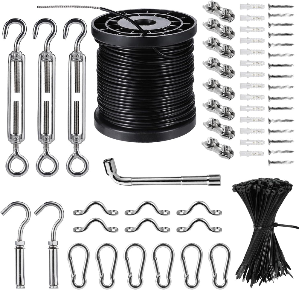 Outdoor String Light Hanging Kit Includ 164 FT Nylon Rope Cable