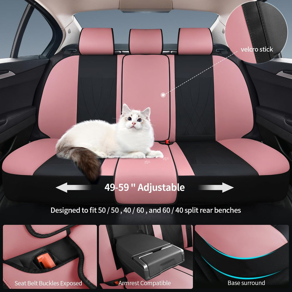 Car Seat Covers Full Set, Leather Car Seat Cushion, Ultra-Thin Breathable Mat...