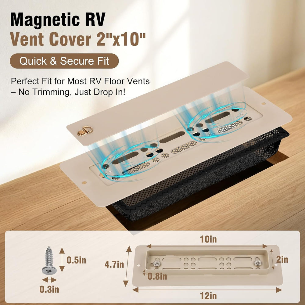 Aluminum RV Floor Vent Cover 2"×10" Kit with Floor Register Cover T...