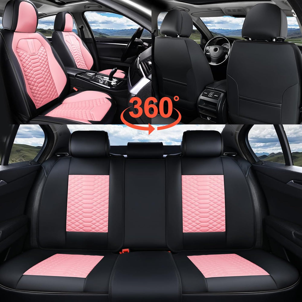 Coverado Seat Covers Full Set, Waterproof Nappa Leather Seat Covers for Cars,...