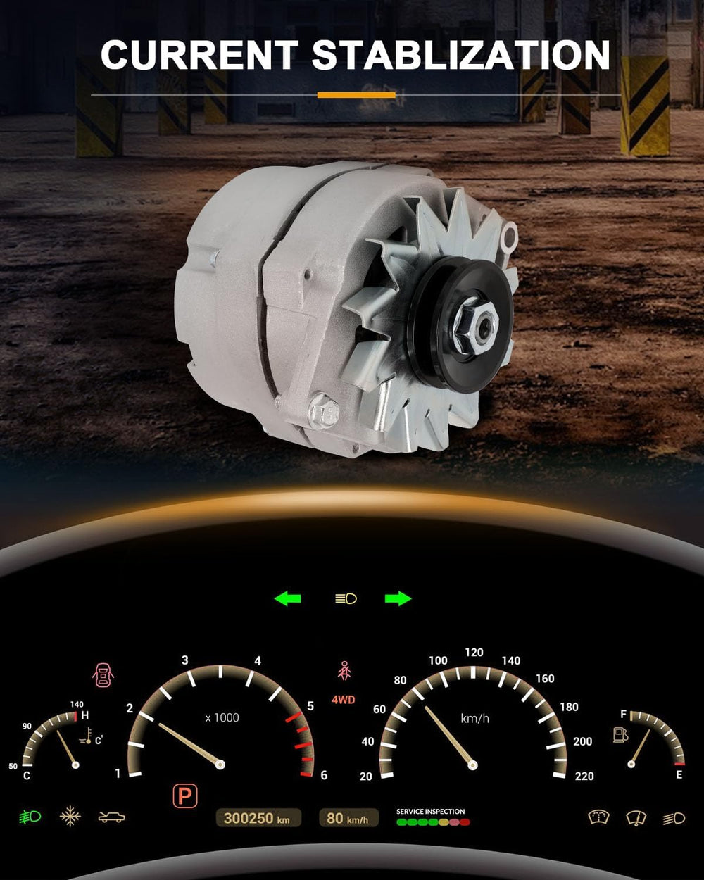 ROADFAR One Wire Self-exciting Alternator Replacement for Chevy