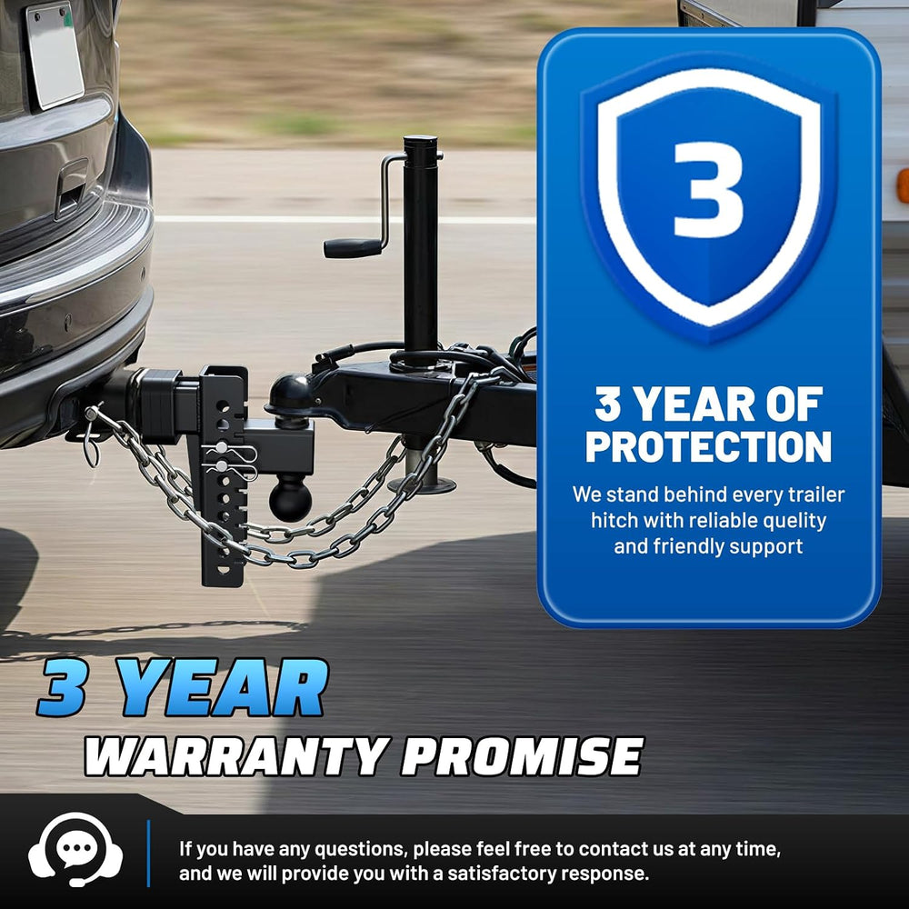 Adjustable Trailer Hitch, 8In Drop Hitch Only Fit 2.5 Inch Receiver