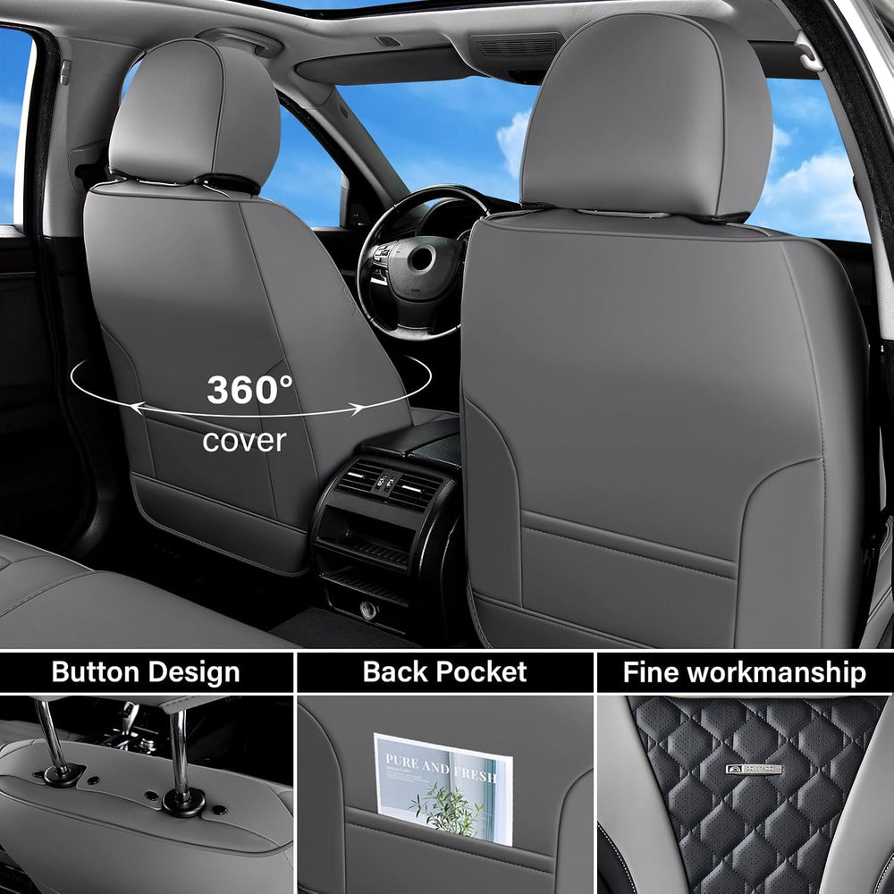 Coverado Car Seat Covers, Seat Covers Full Set, Gray and Black Car Seat Cover...
