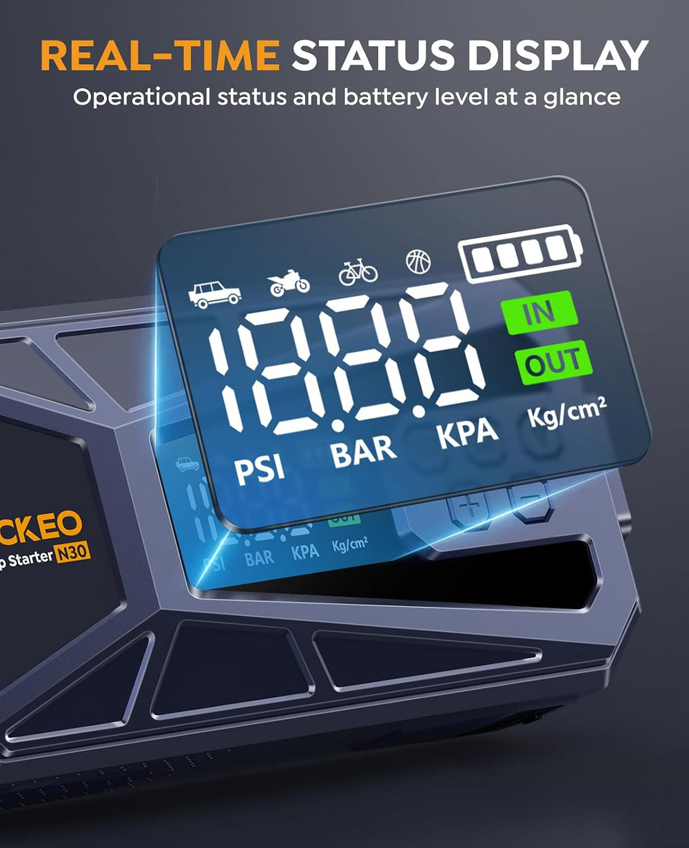 Car Battery Jump Starter with Air Compressor 8000A 160PSI, Car Jumper Starter...
