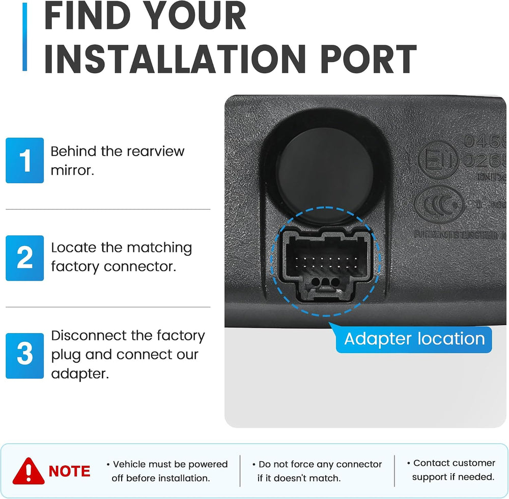 Dash Cam Power Adapter,16 Pin Type A for Ford F150, Lincoln, Mazda