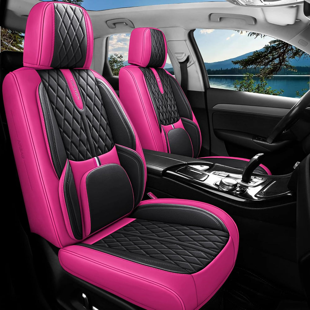 Comfortable Leather Auto Car Seat Covers Front & Rear Seat Protector Fit ...