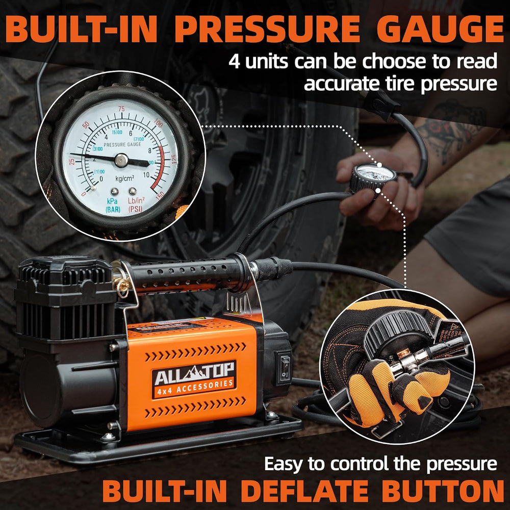 ALL-TOP Air Compressor Kit, 12V Portable Inflator 7.06CFM, Offroad Air Compre...