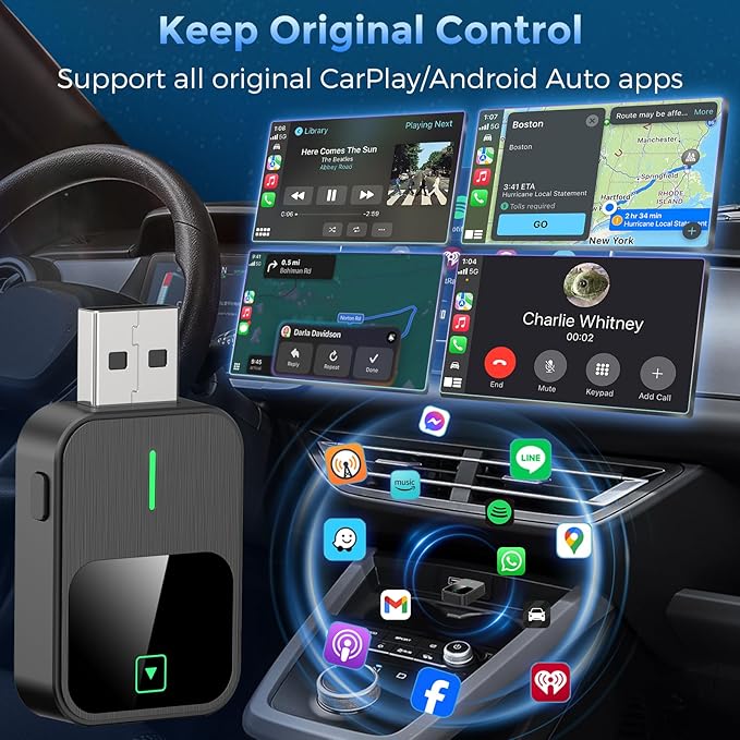 2-in-1 Wireless CarPlay & Android Auto Adapter