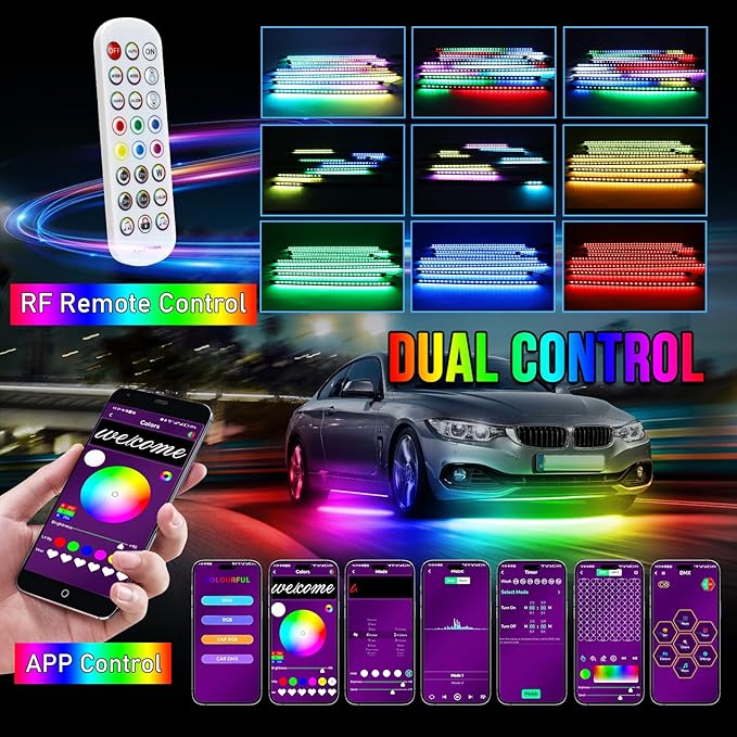 OPP ULITE Car Led Underglow Lights Aluminum Dream Chasing Color Accent Light ...