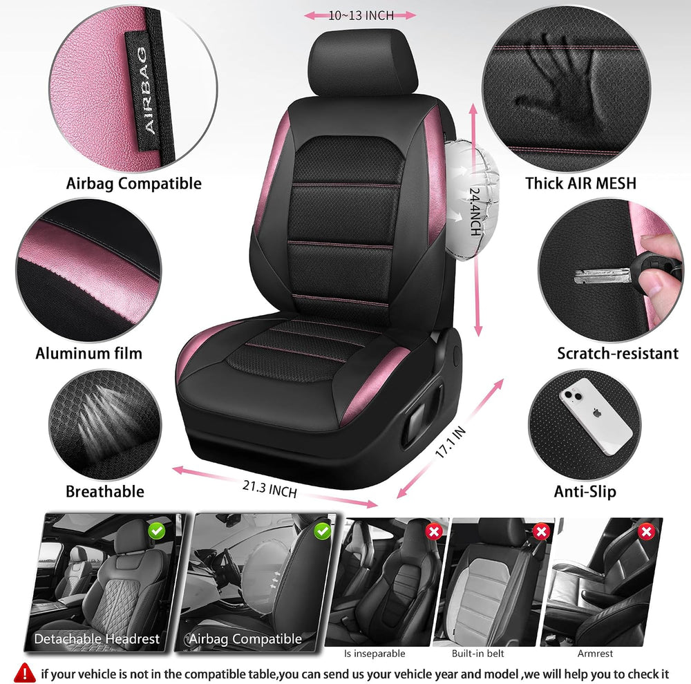 CAR PASS Memory 3D Foam Car Seat Covers Full Set, Breathable Mesh Thick Seat ...