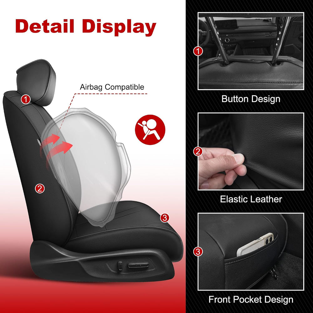 Custom Fit Faux Leather Seat Covers for Honda Accord 2023-2026