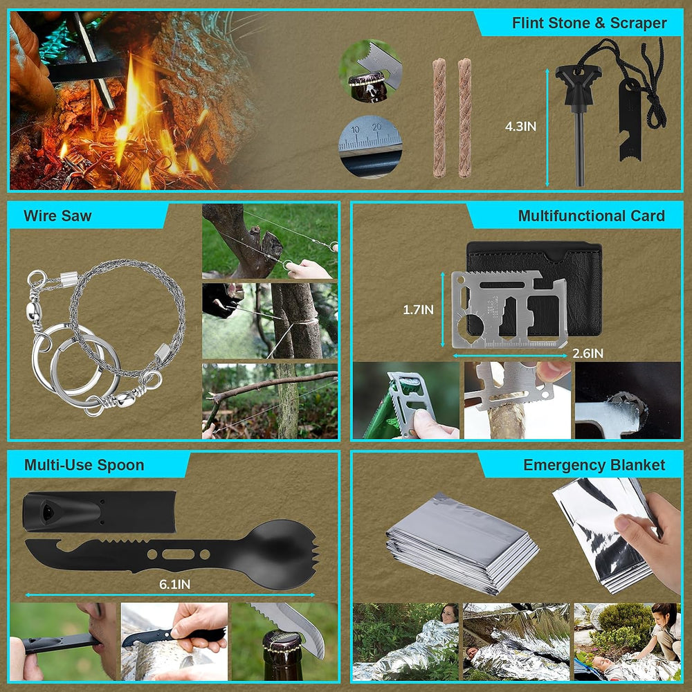 Survival Kit, Gifts for Christmas Men, Women, 251pcs Emergency Survival Gear ...