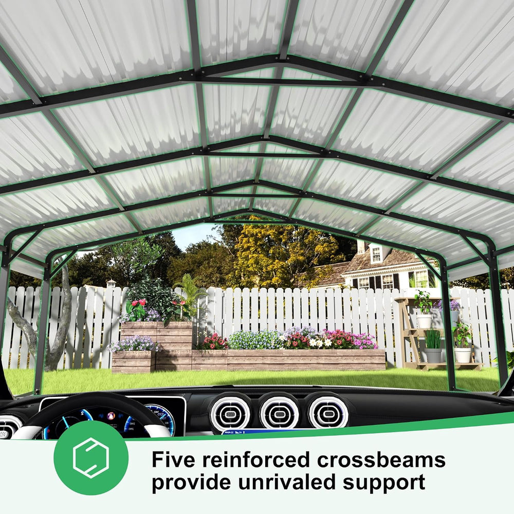20x20 FT Metal Carport Canopy with Reinforced Base