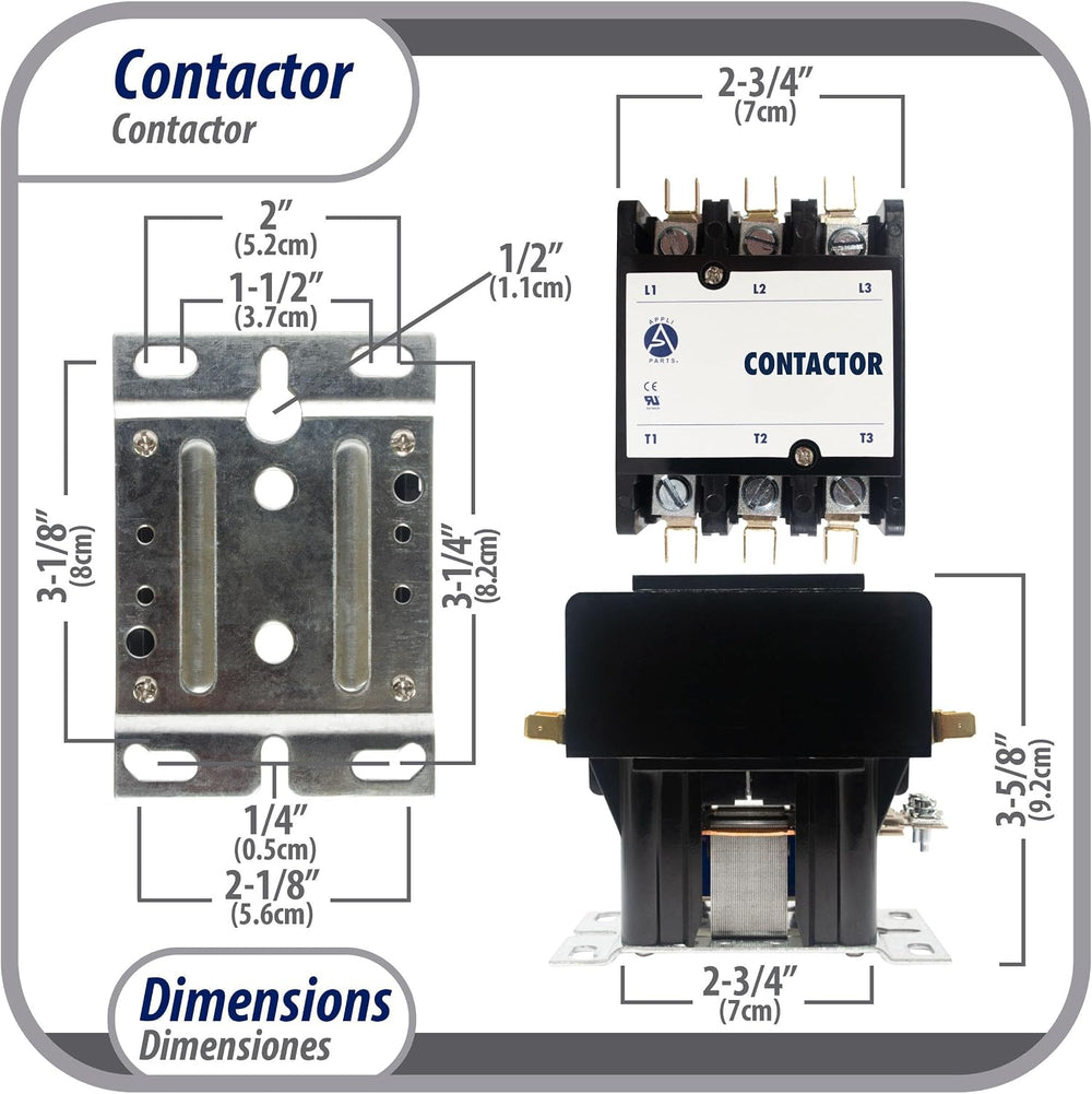Appli Parts APAC-360240 Heavy Duty Contactor 3 Poles 60A 240V Coil Replacemen...