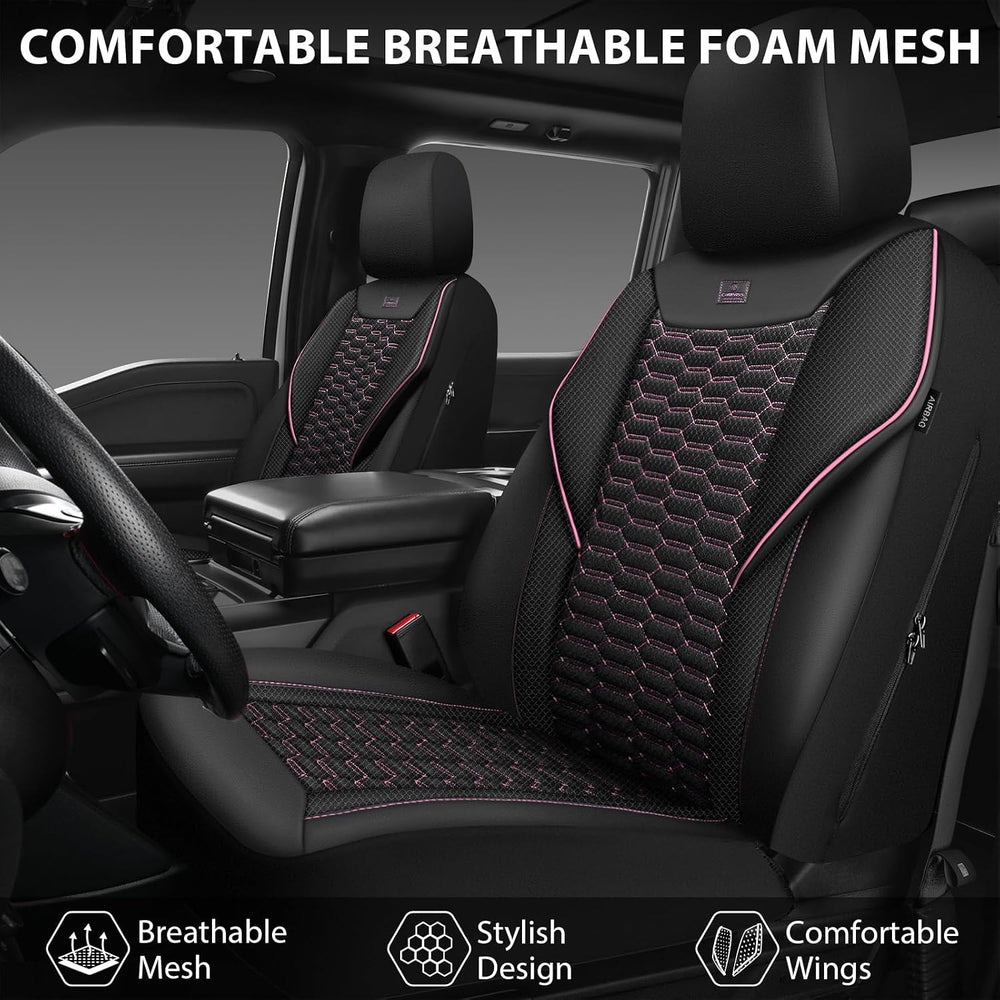 CAR PASS 3D Foam Mesh Leather Car Seat Covers Front Seats,Breathable Mesh Fro...