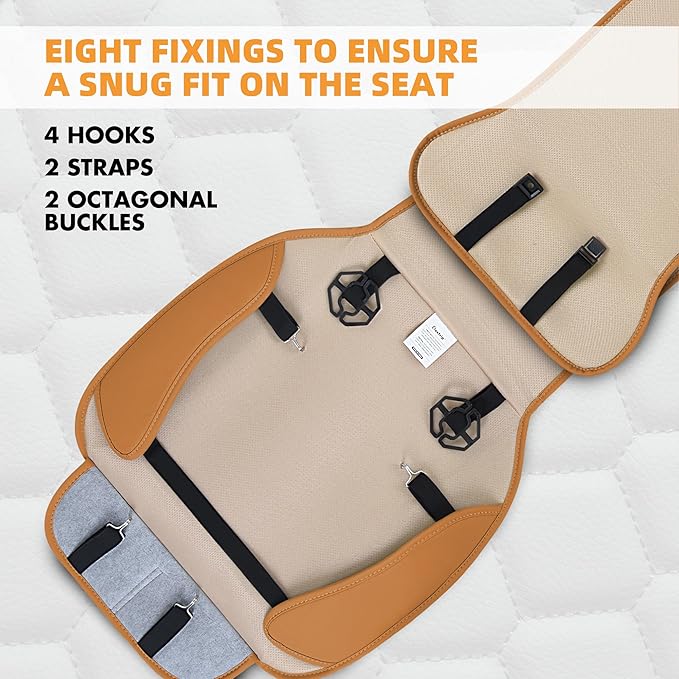Elantrip 2PCs Front Car Seat Covers Leather Car Seat Protector Universal fit