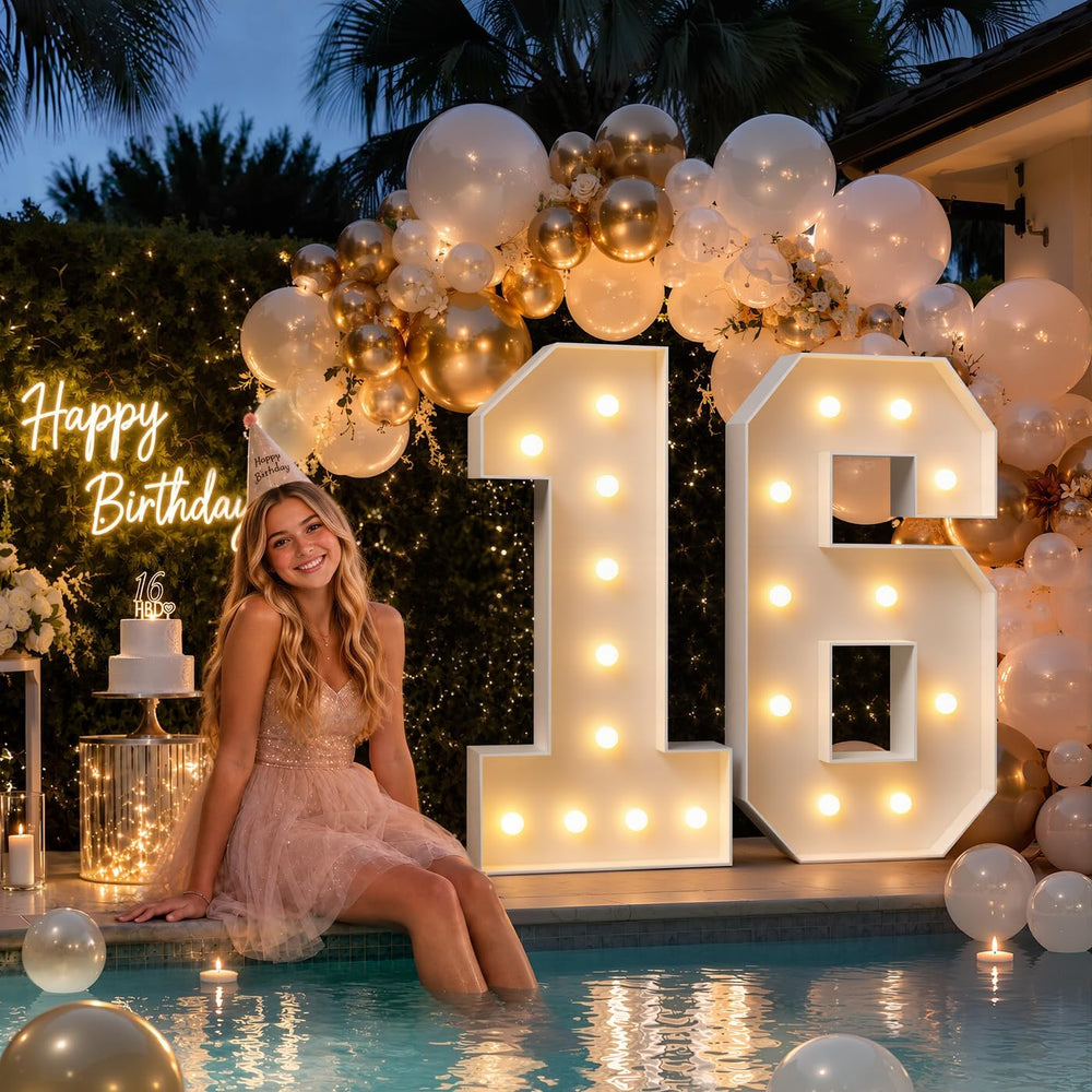 imprsv 3FT Marquee Numbers 100 for 100th Birthday Party Decorations