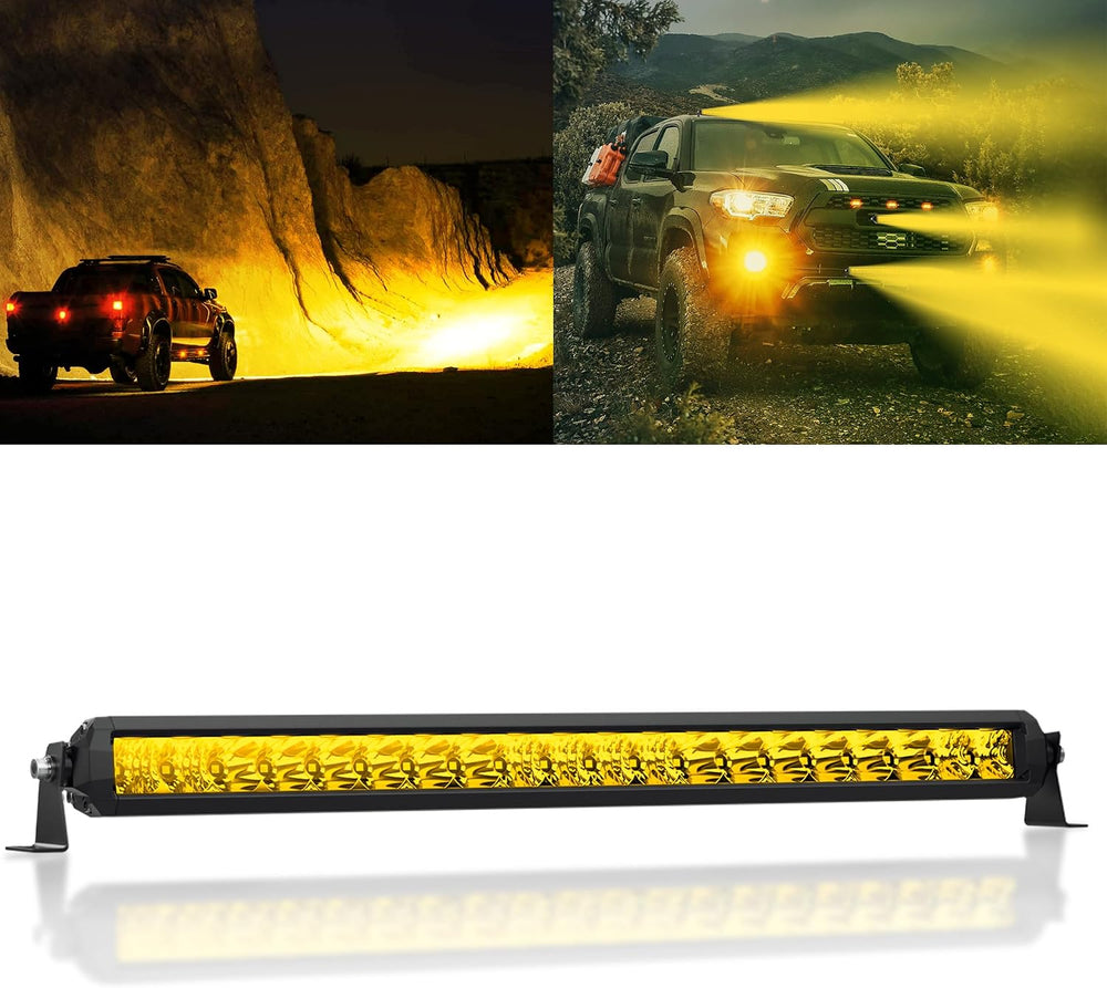 Amber LED Light Bar 22 Inch Slim Single Row for Truck Pickup