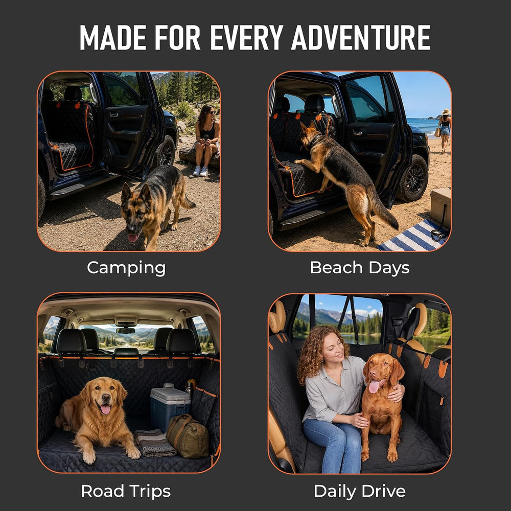 Dog Car Seat Cover, Hard Bottom Extender, Waterproof, Large