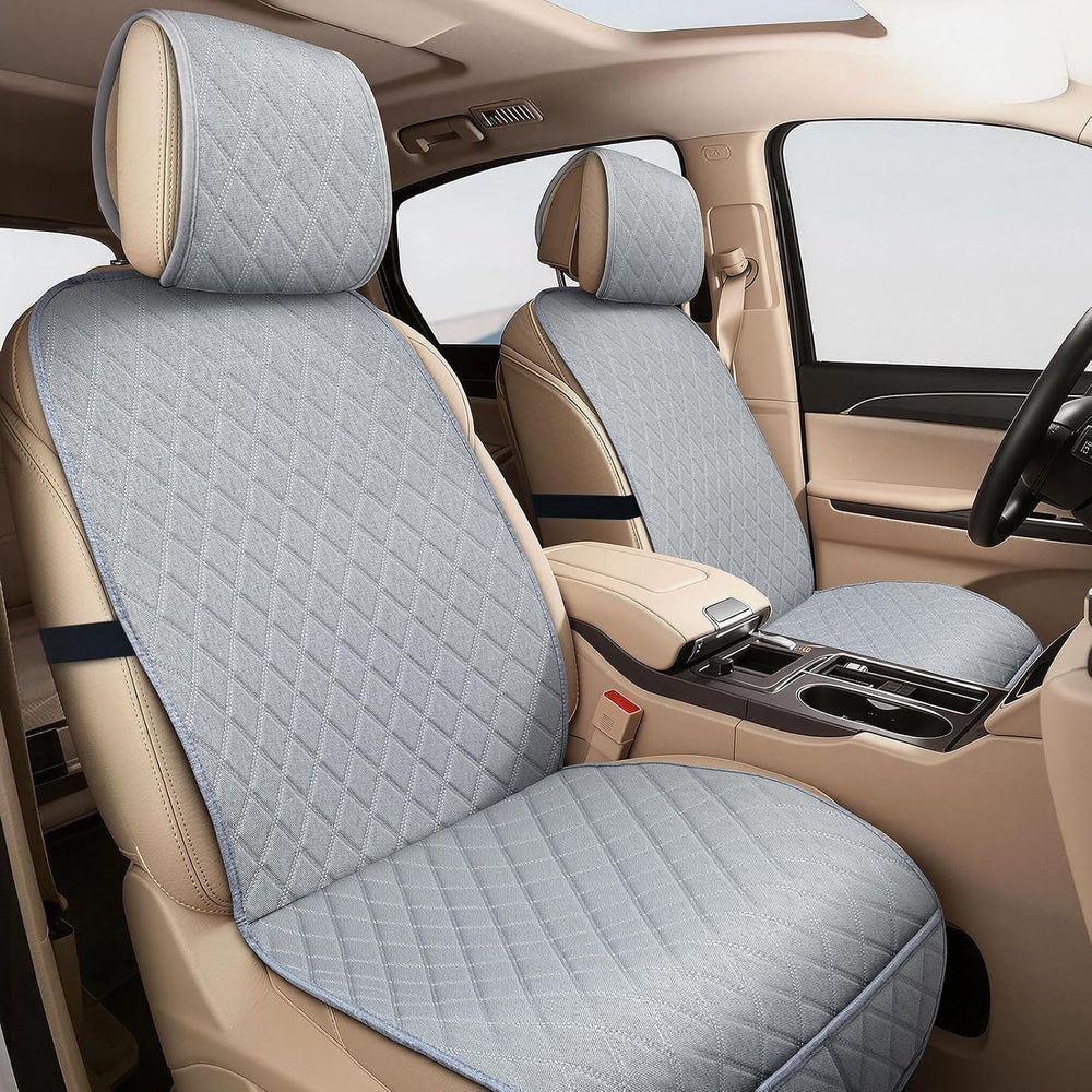 Linen Car Front Seat Covers, Breathable Linen Car Seat Protector