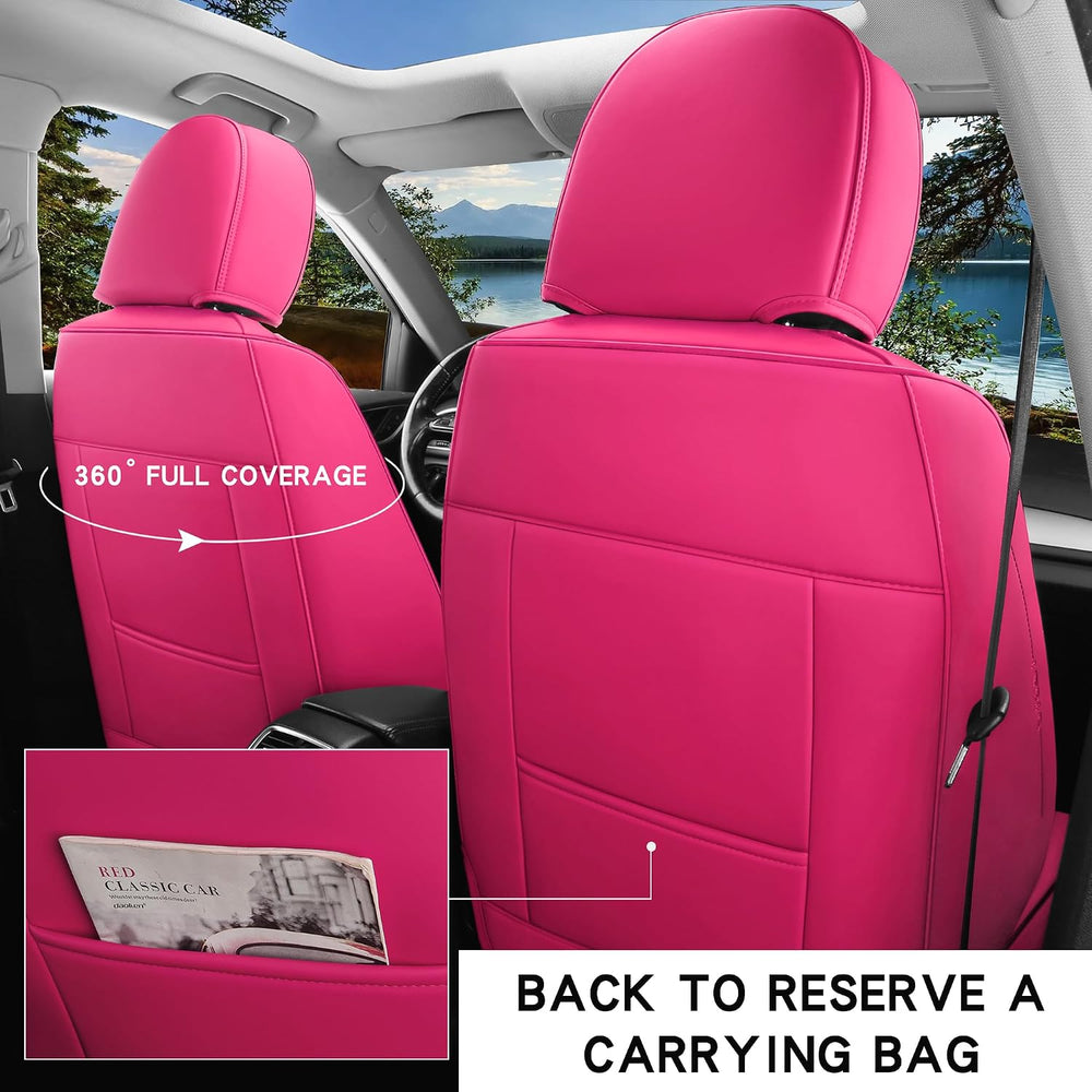 Comfortable Leather Auto Car Seat Covers Front & Rear Seat Protector Fit ...