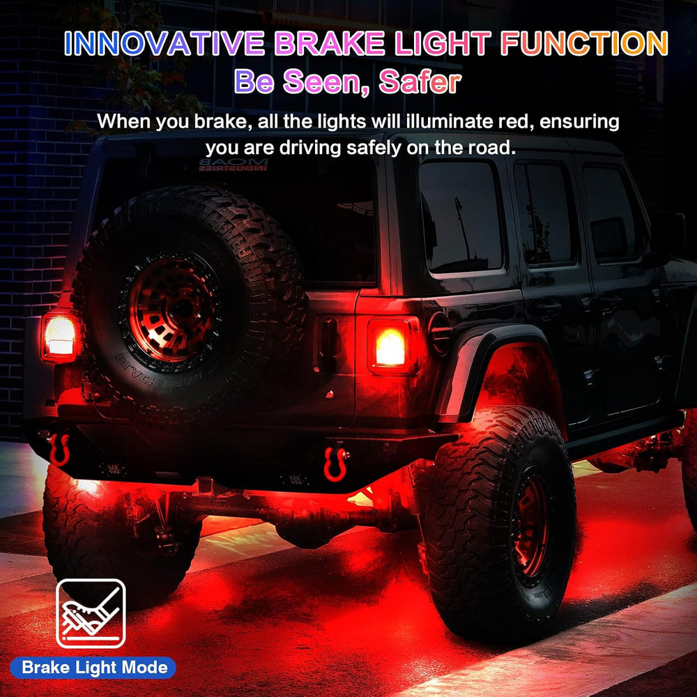 8Pods Segmented RGB LED Rock Lights Kit for Jeep Trucks UTV ATV Golf Cart RZR...