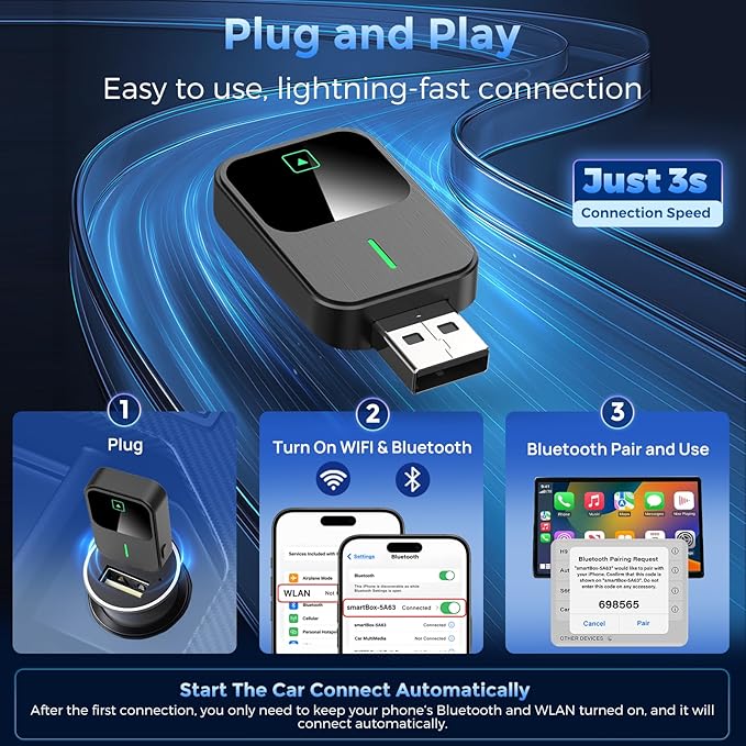 2-in-1 Wireless CarPlay & Android Auto Adapter