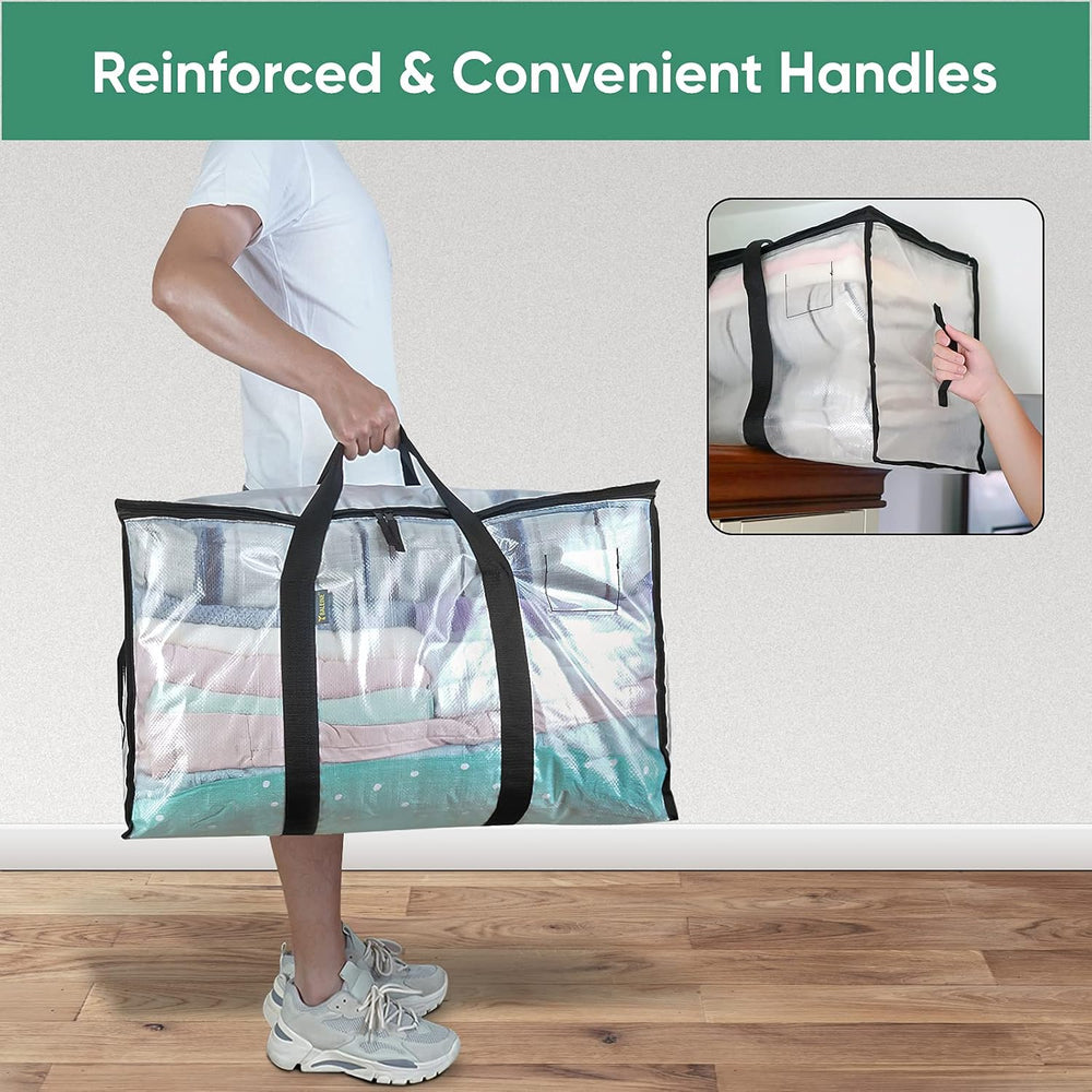 BALEINE 6-Pack Oversized Moving Bags with Reinforced Handles, Heavy-Duty Stor...
