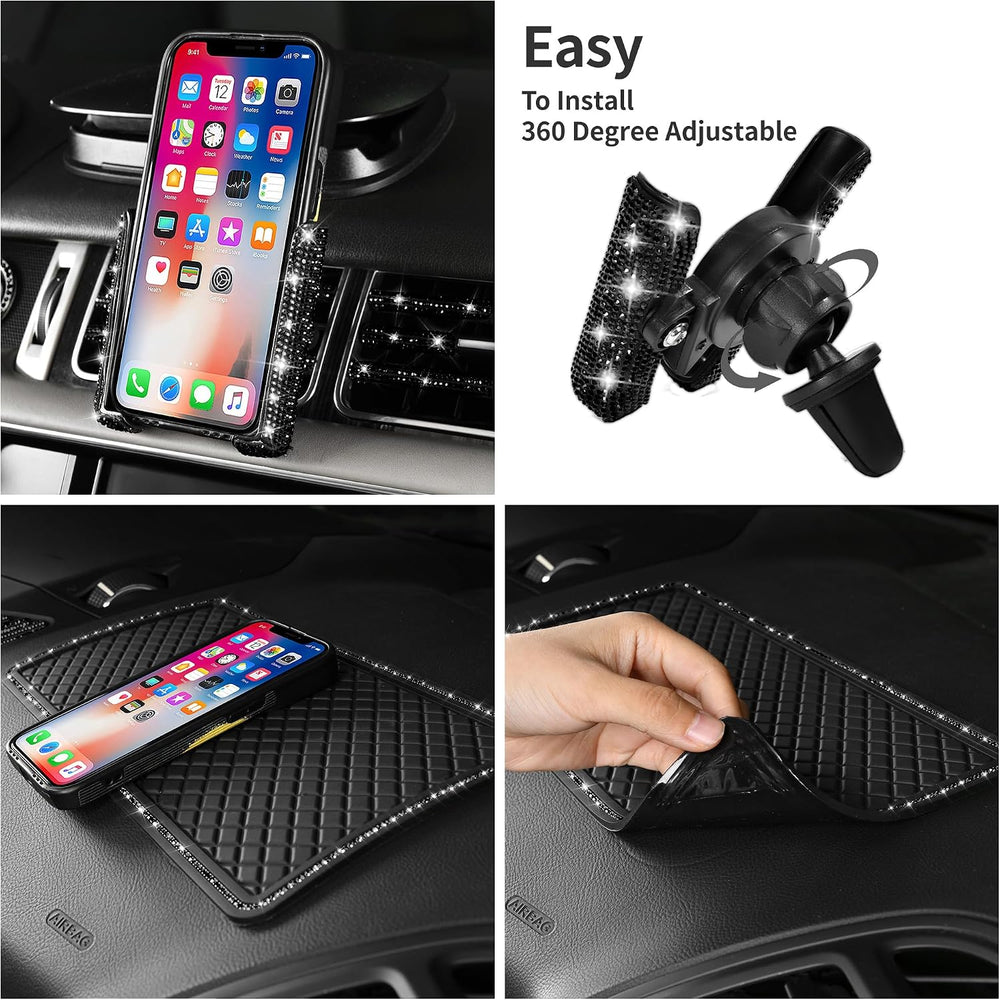 CAR PASS 30 PCS Bling Diamond Car Accessories Set for Women, Bling Steering W...