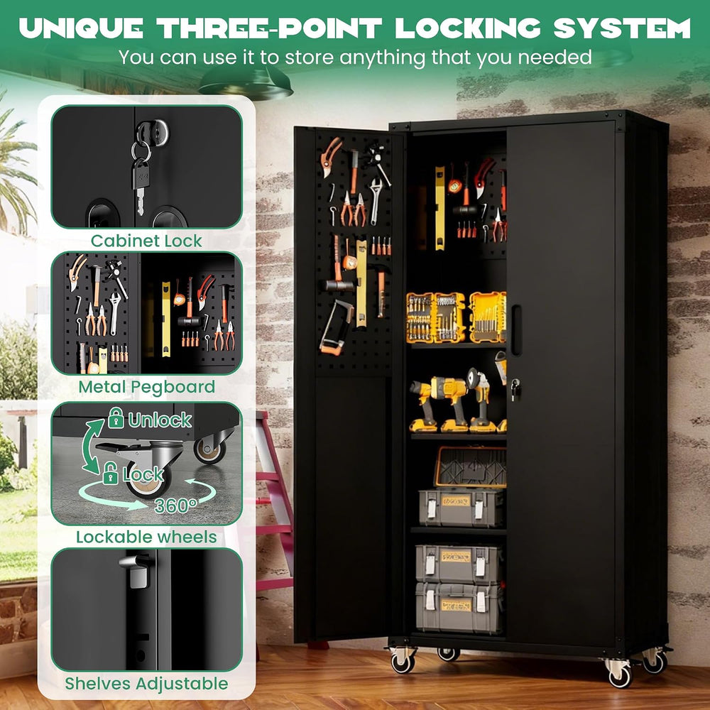 Garage Cabinet System | Heavy Duty Steel All-in-One Modular Garage Cabinet Se...