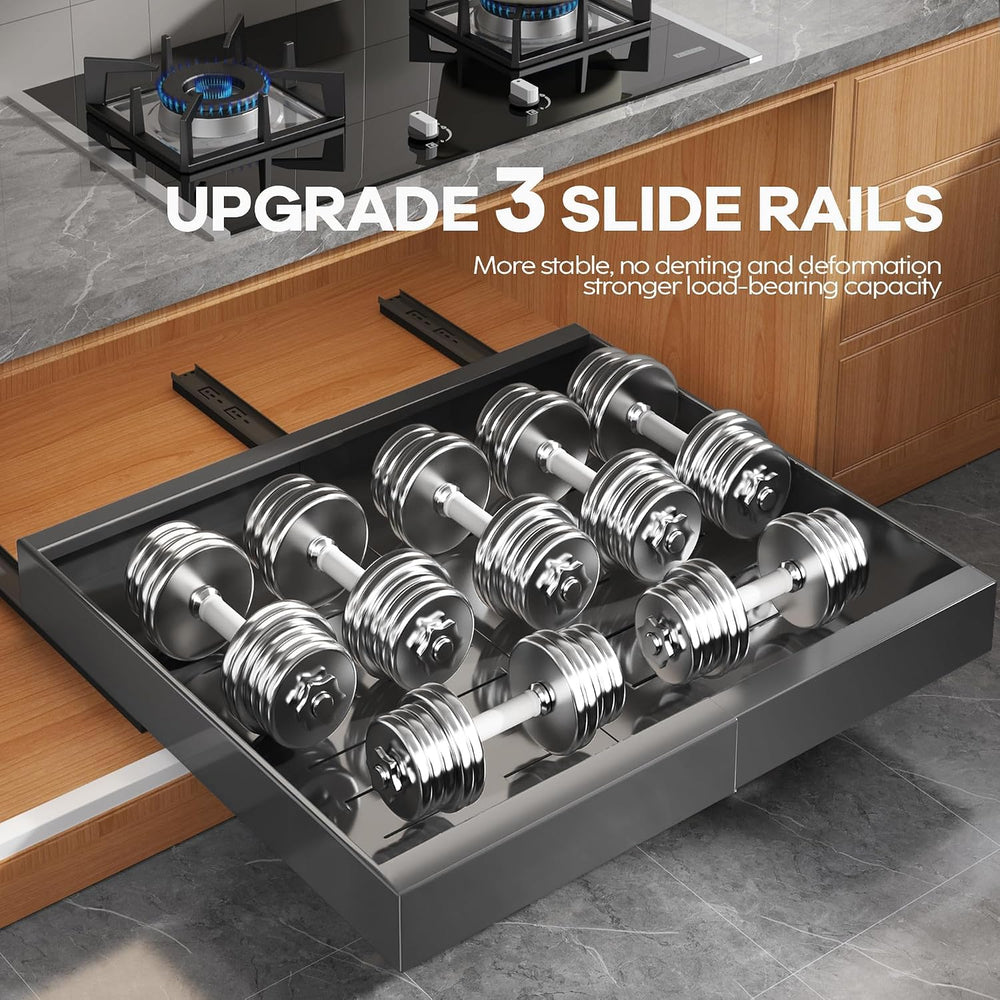 2 Pack Expandable Pull Out Cabinet Organizer 21"Deep With Raising Pad fo...