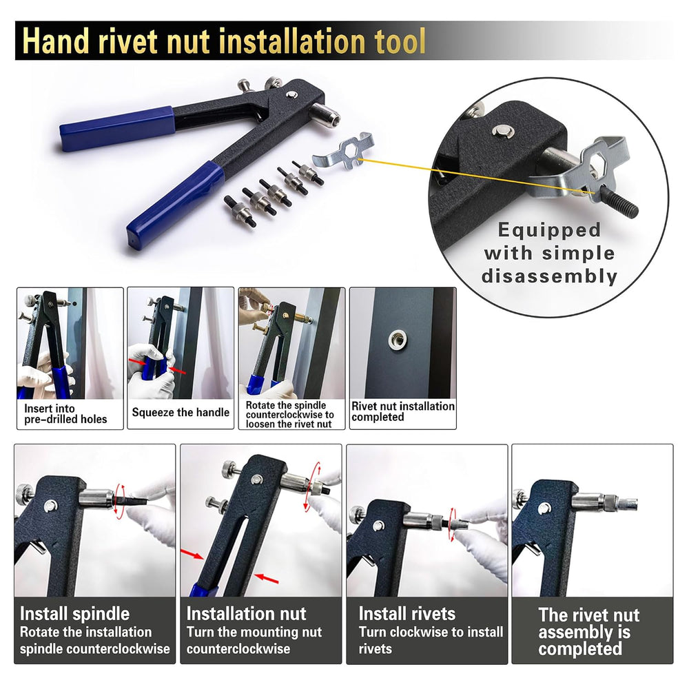 Imperial Rivet Nut Tool Kit 430pcs, SAE Rivet Nut Combination