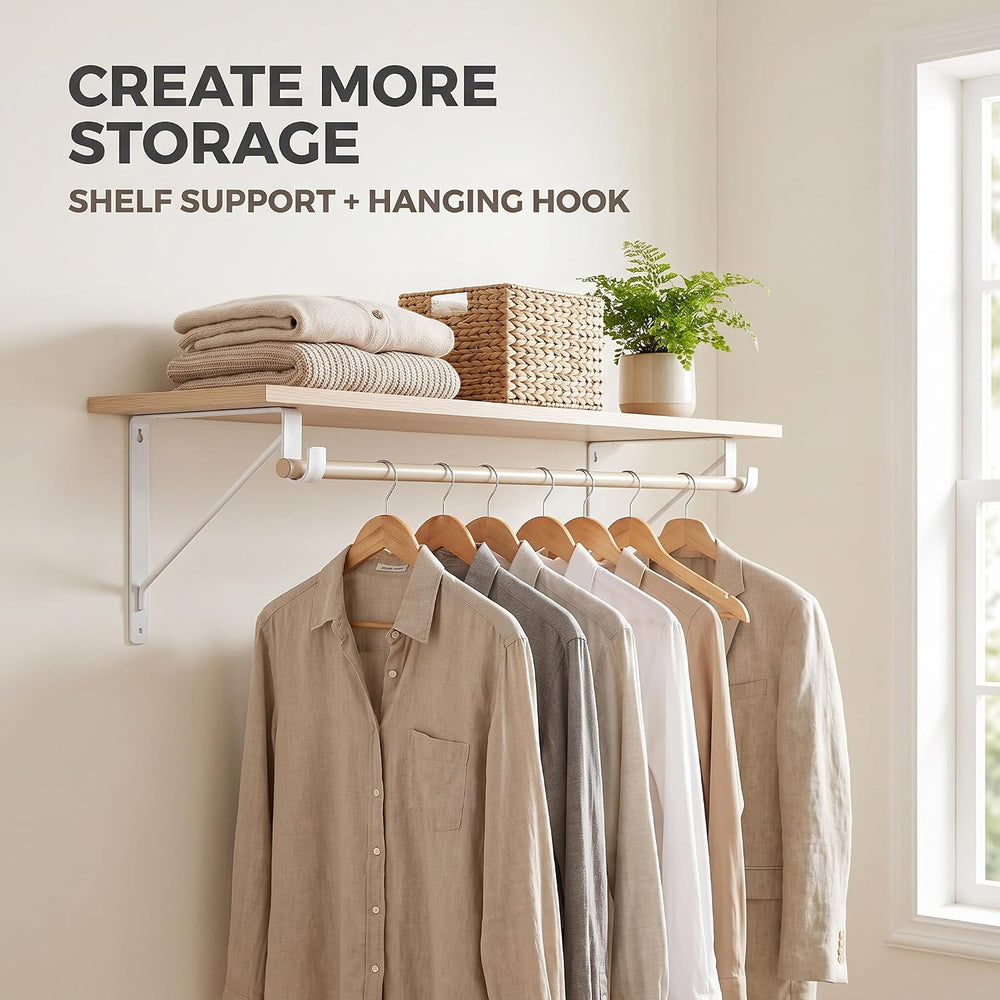 10 PCS Heavy Duty Closet Rod Bracket,11''x11'' Closet Shelf B...