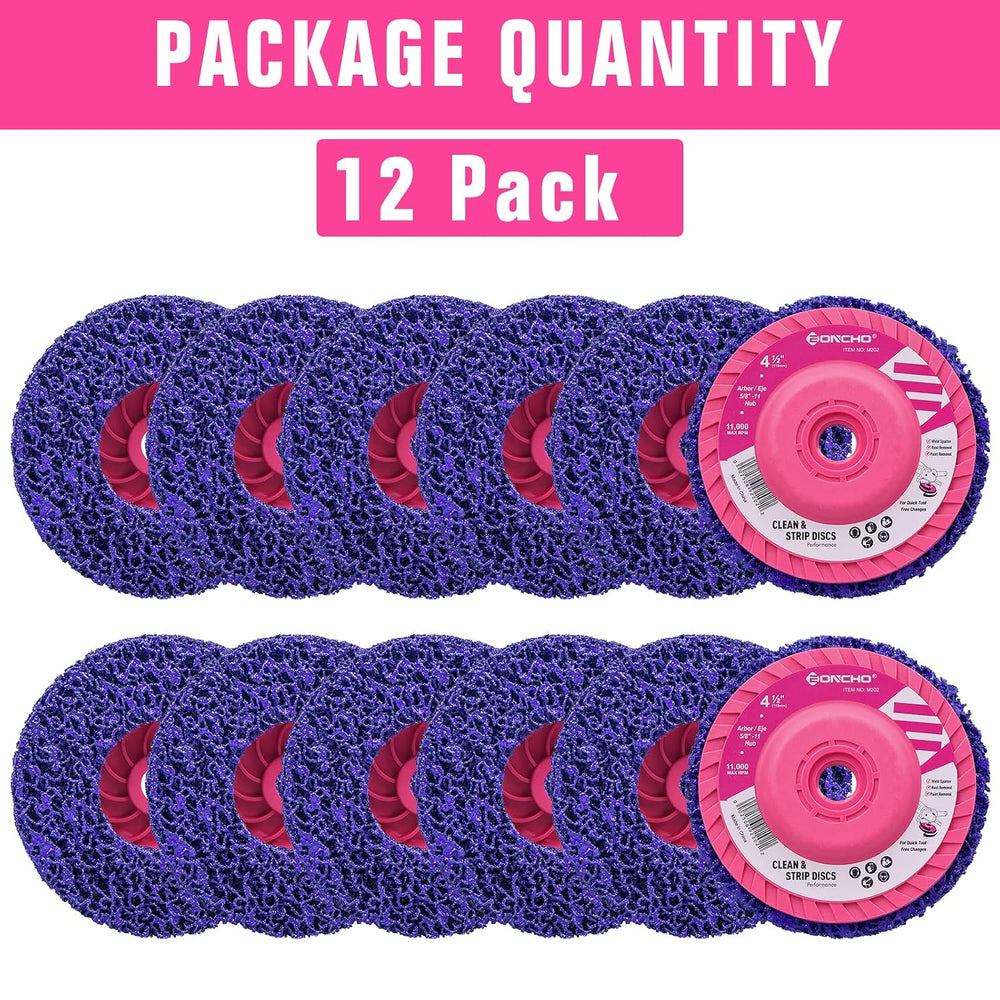 4-1/2Inch Stripping Discs for Angle Grinder, 5/8-11, Purple, 12-Pack