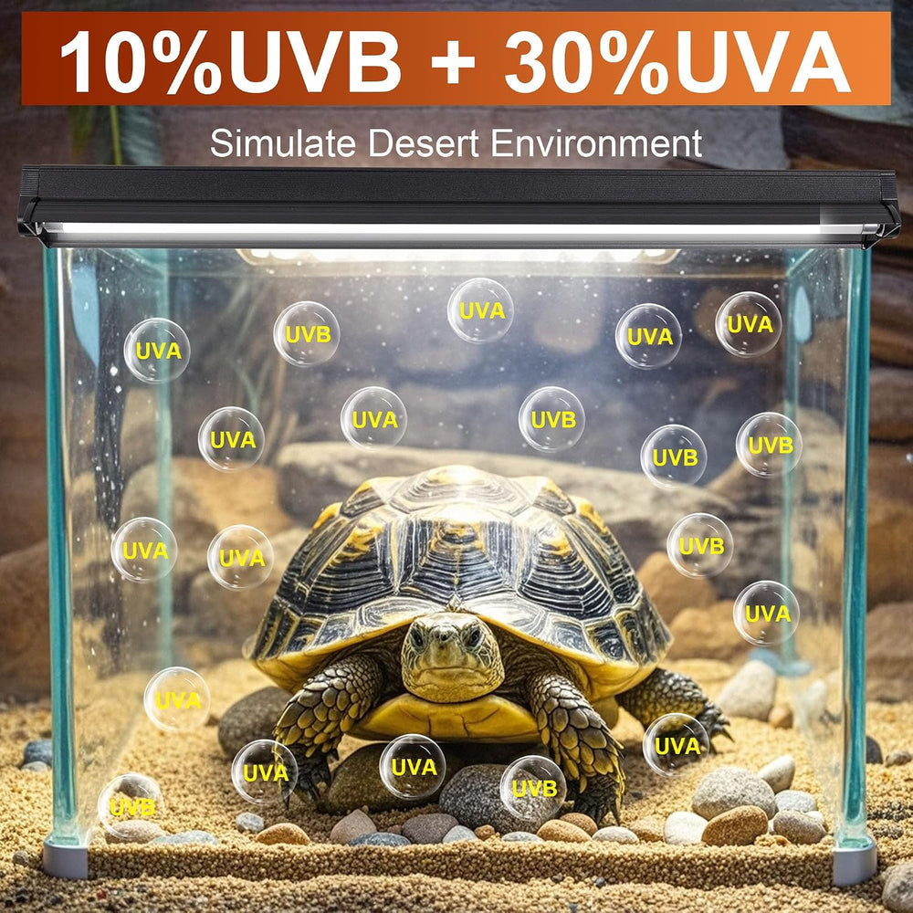 UVB Reptile Light Kit, 24W T5 Lamp Fixture and 10.0 UVB Tube Combo, Linear Li...