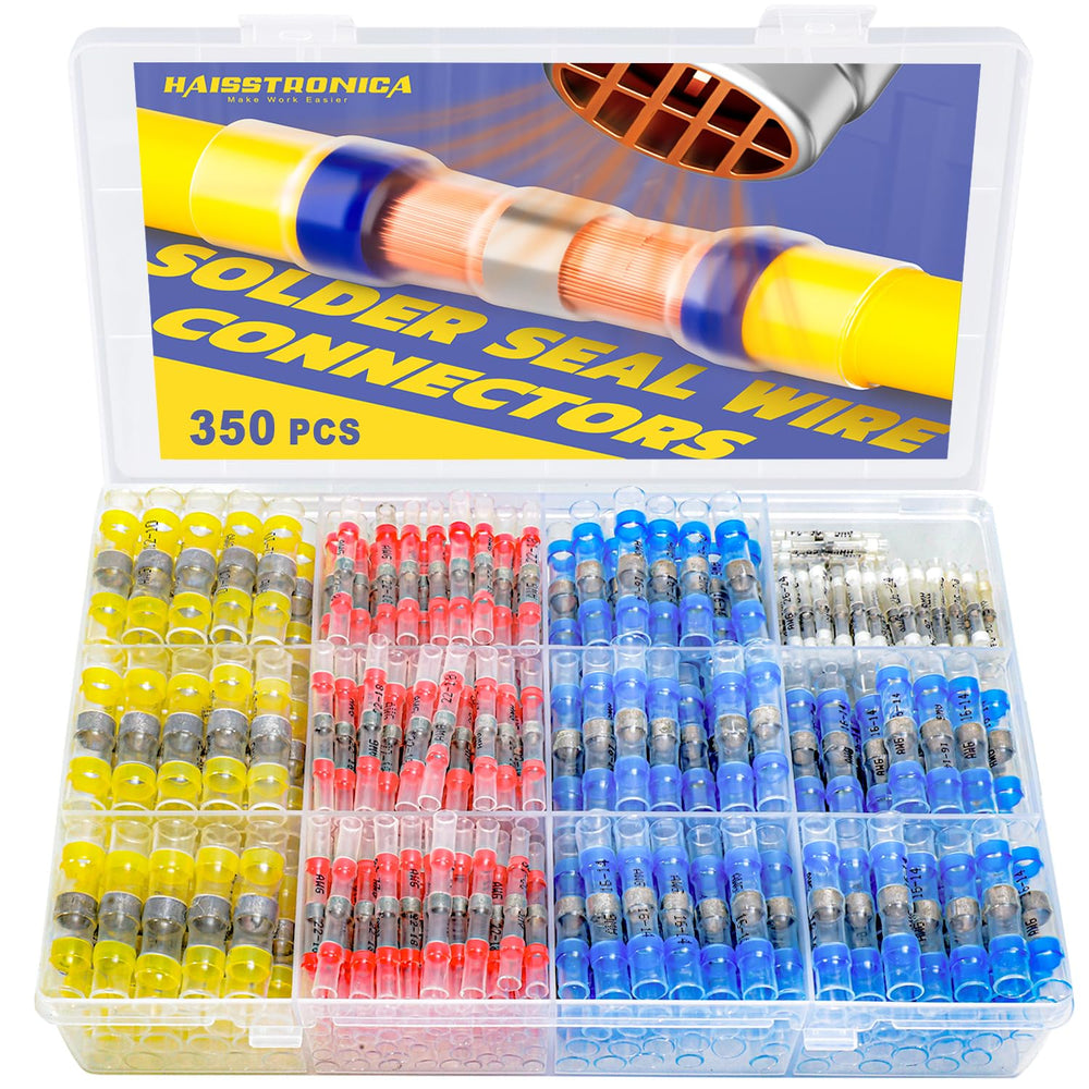 haisstronica 350PCS Solder Seal Wire Connectors Kit, 4 Colors/4 Sizes