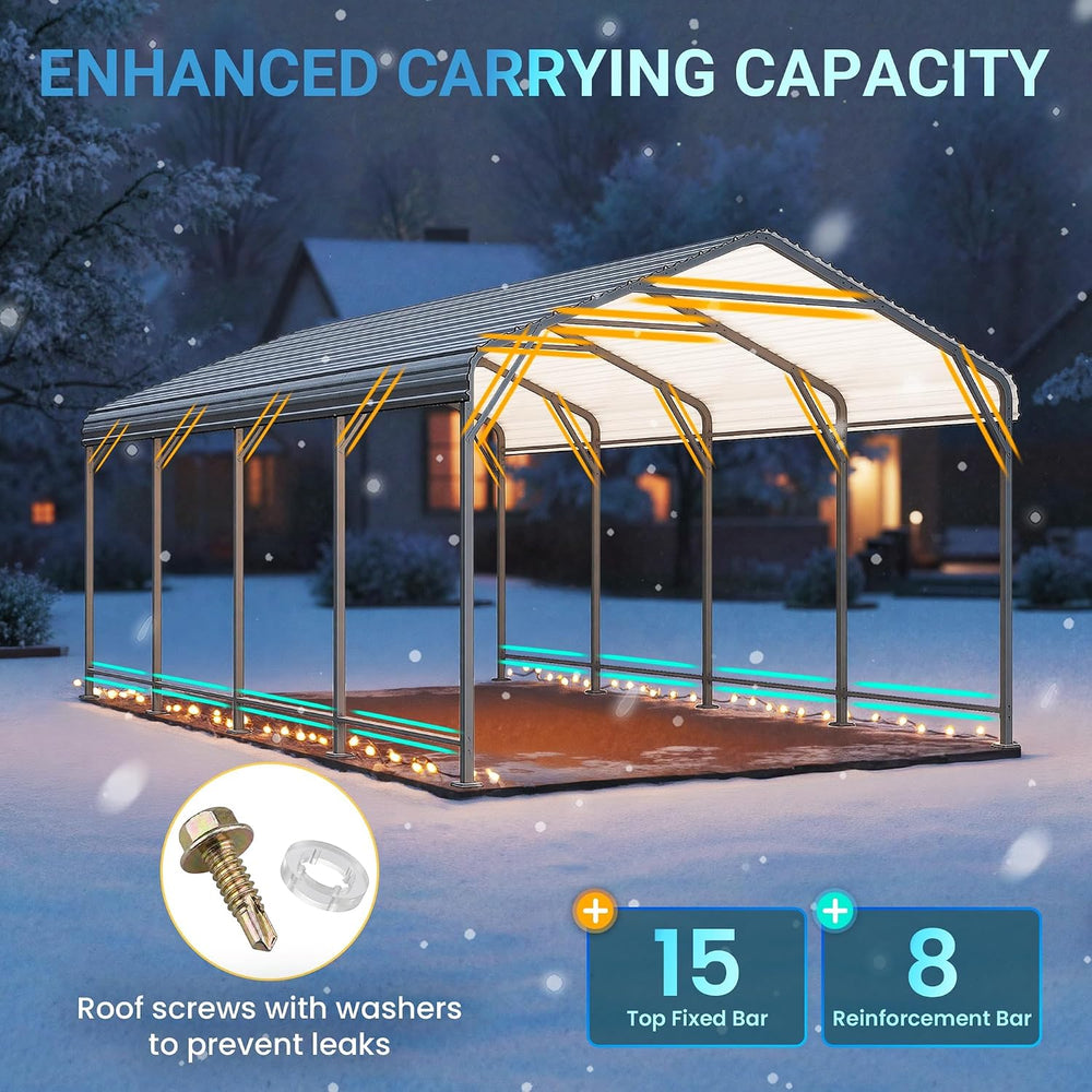 Wisteria Lane 12 x 20 FT Metal Carport, Heavy Duty Carport with Thicker Frame...