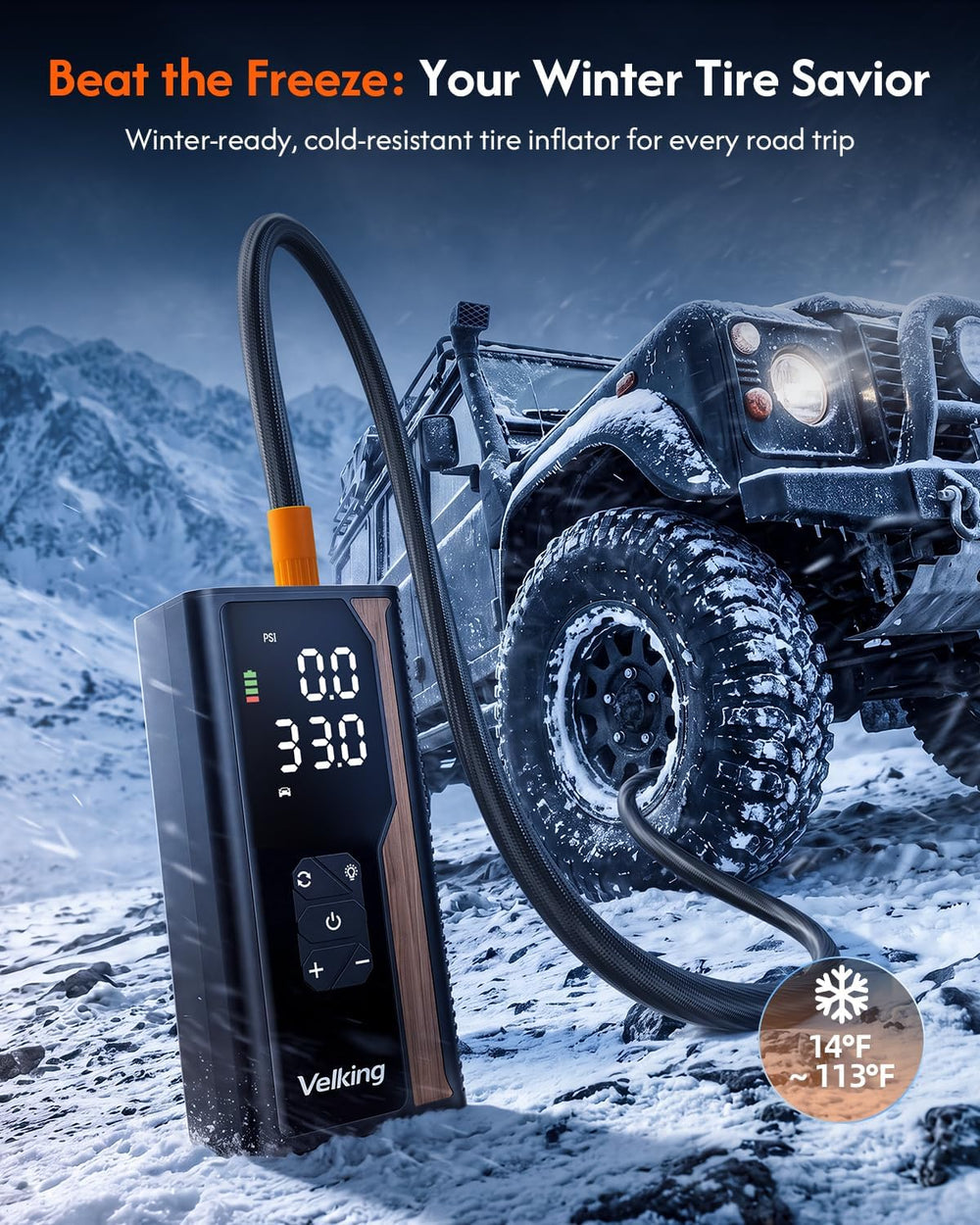 Tire Inflator Portable Air Compressor, Air Pump for Car Tires