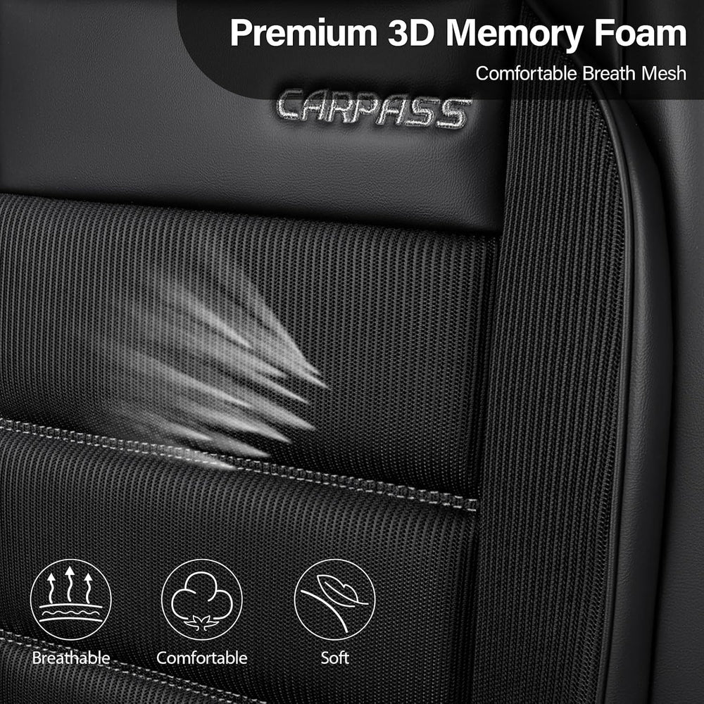 CAR PASS Memory Foam Seat Covers Front, Airy Cool Mesh Thick Car Seat Covers,...