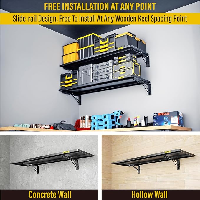 1.2x3ft Adjustable Rail Type Folding Storage Rack Shelf, Suitable