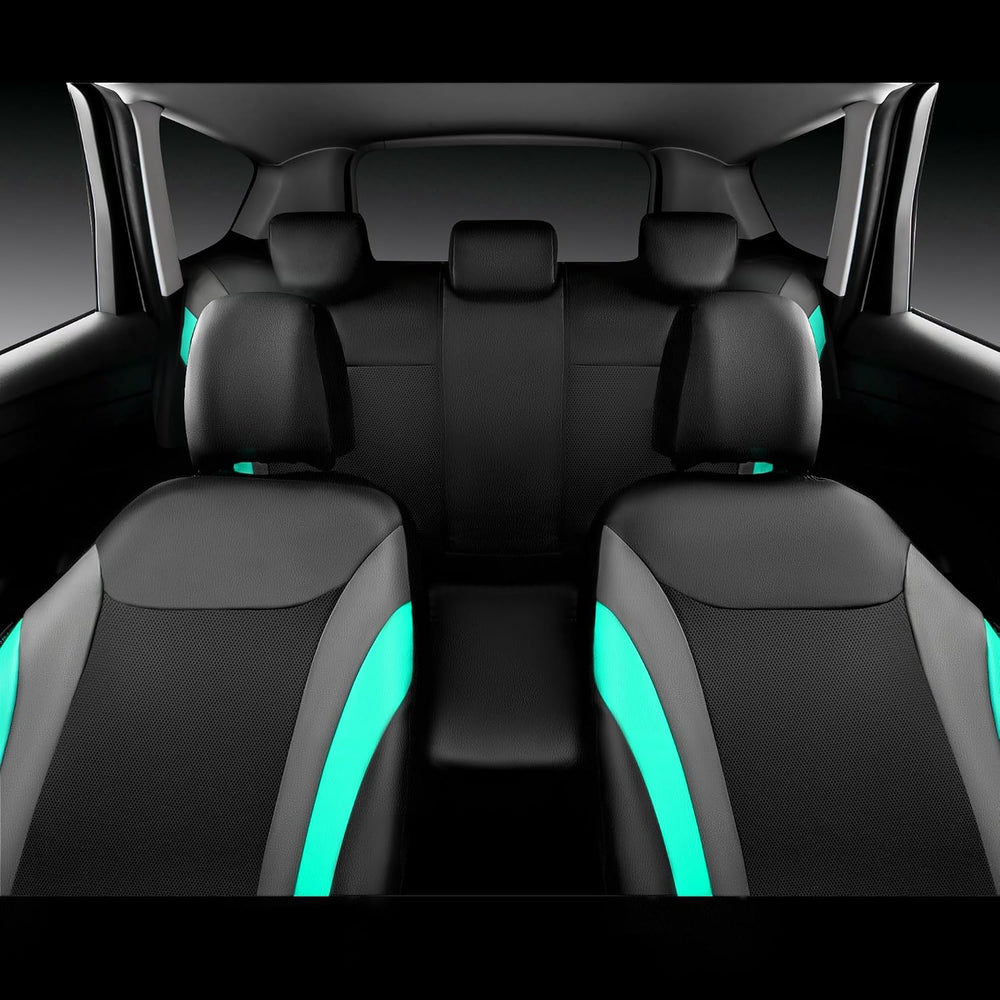 CAR PASS Leather Car Seat Covers Full Set,Waterproof Automotive Seat Covers f...