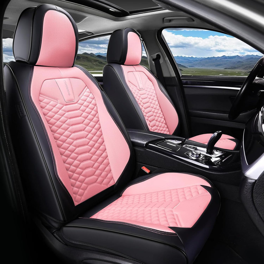 Coverado Seat Covers Full Set, Waterproof Nappa Leather Seat Covers for Cars,...