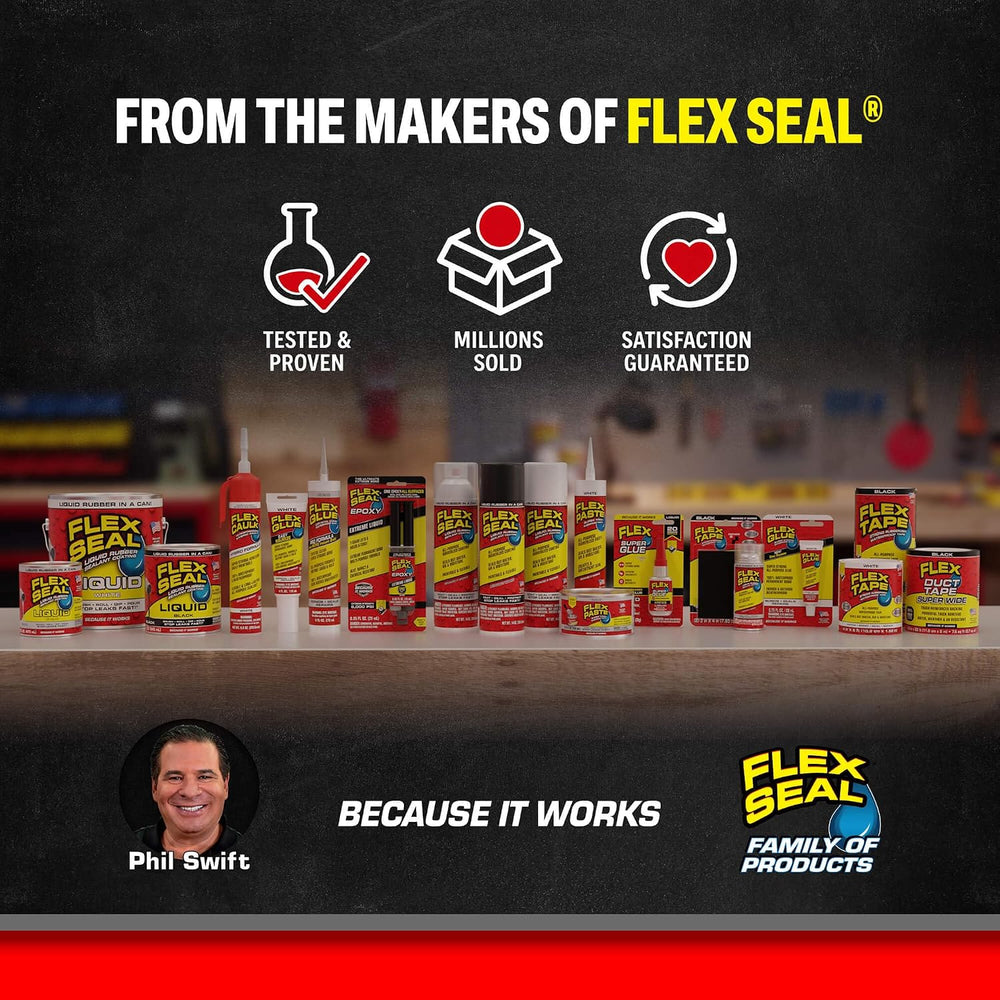 Flex Tape Strong Rubberized Waterproof Tape, Black, 4 in x 5 ft, 2-Pack